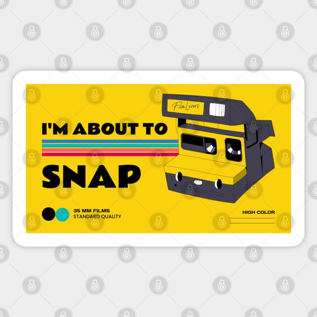 I'm About To Snap - Retro Instant Camera Sticker by M n' Emz Studio